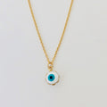 Gold Filled Necklace - Enamel Eye