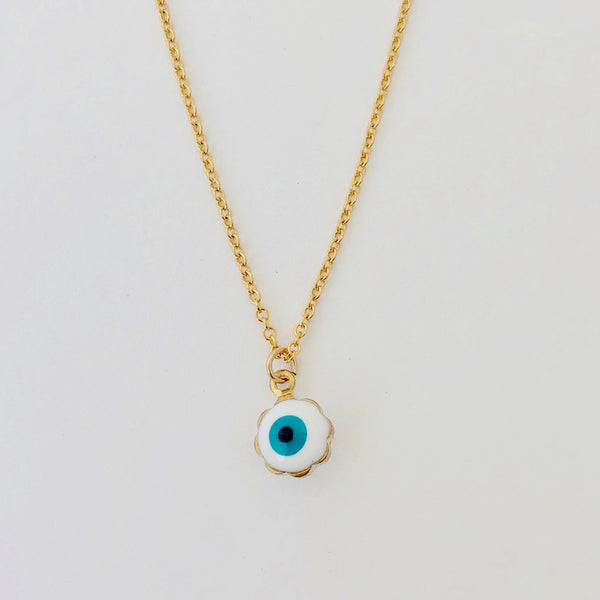 Gold Filled Necklace - Enamel Eye
