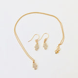 Gold Filled Chain Necklace + Pierce Set - Golden Hamsa