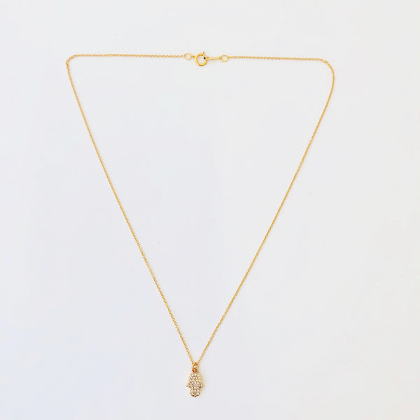 Gold Filled Chain Necklace - Golden Hamsa