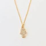 Gold Filled Chain Necklace - Golden Hamsa