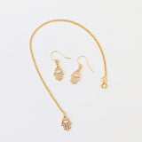 Gold Filled Necklace + Pierce Set - Opal Hamsa