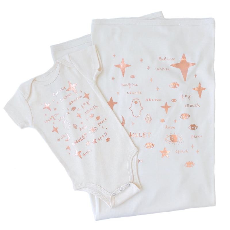 Baby Set in a box - Team Amulet in Rose Gold Foil