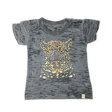 Cosmic Leo Burnout Tee in Gold Leopard Foil