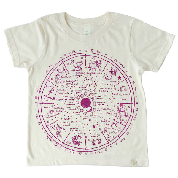 Crew Tee - The Wheel of Life in Pink Foil