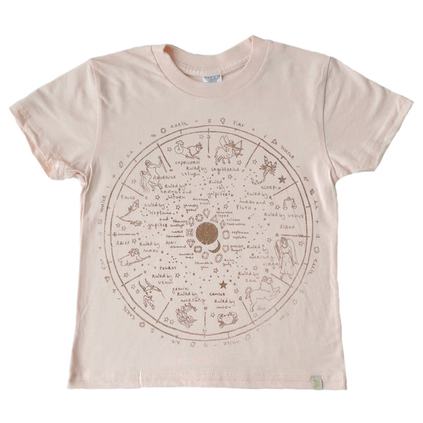 Crew Tee - The Wheel of Life in Rose Gold Foil
