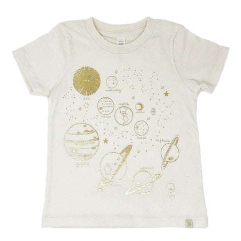 Team Solar Crew Tee in Natural with Gold Foil Print