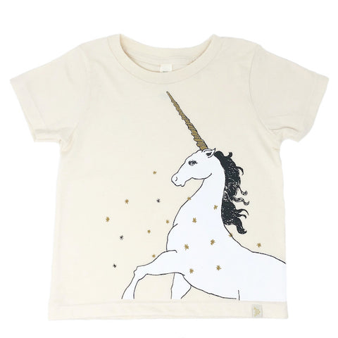 Cosmic Unicorn Crew Tee in Natural