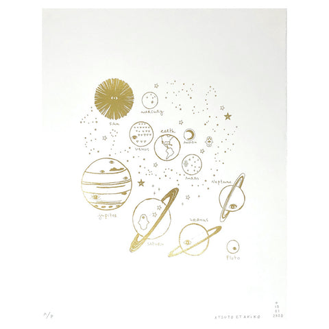 Team Solar  Wall Art in Gold Foil
