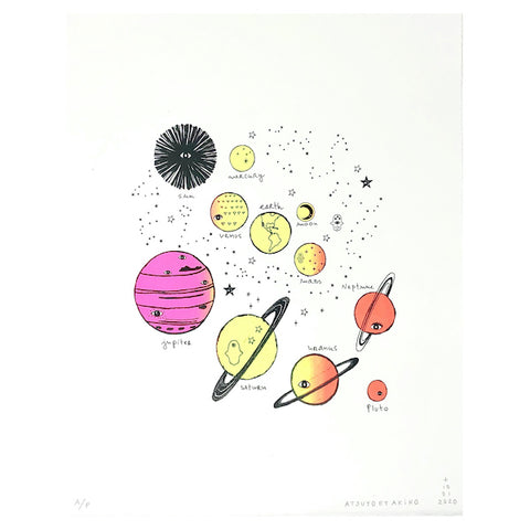 Team Solar  Wall Art with Silk Screen Printed in Pink
