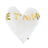 Heart Je t'aime Pillow in Gold