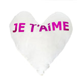 Heart Je t'aime Pillow in Pink