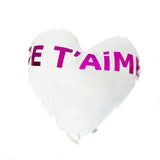 Heart Je t'aime Pillow in Pink