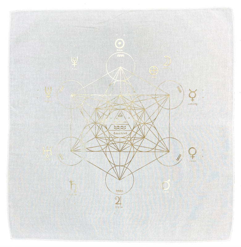 Metatron's Cube - Energy Kit - Natural with Gold foil print
