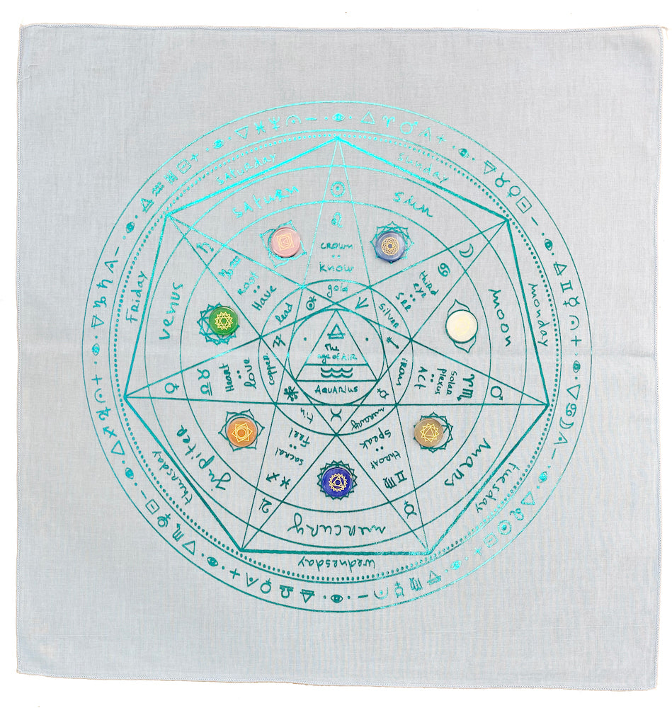 The Wheel of Chakra Healing Kit - Blue in Blue foil print