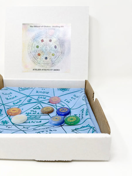 The Wheel of Chakra Healing Kit - Blue in Blue foil print