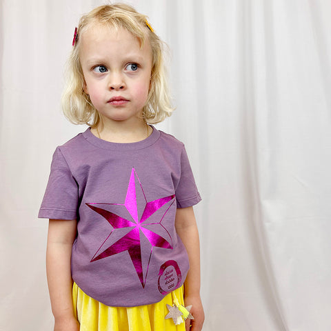 Ouroboros Star Crew Tee in Pink Foil