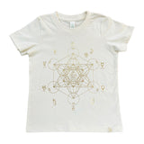 Metatron's Cube Crew Tee in Gold Foil