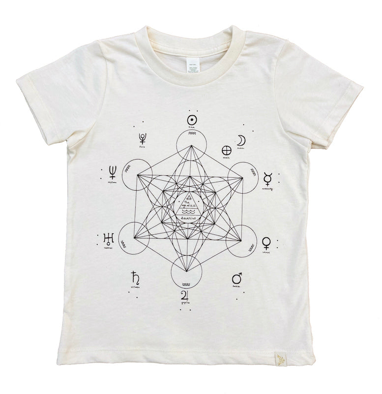 Metatron's Cube Crew Tee in Natural