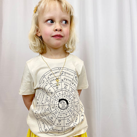 The Wheel of Astrology Crew Tee in Natural