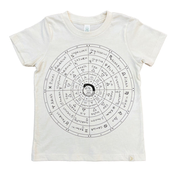 The Wheel of Astrology Crew Tee in Natural