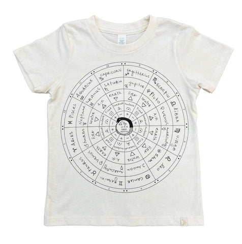 The Wheel of Astrology Crew Tee in Natural