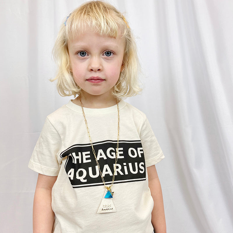 The Age of Aquarius  Crew Tee in Natural/Black