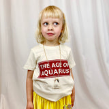 The Age of Aquarius  Crew Tee in Natural/Red