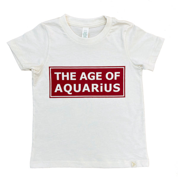 The Age of Aquarius  Crew Tee in Natural/Red
