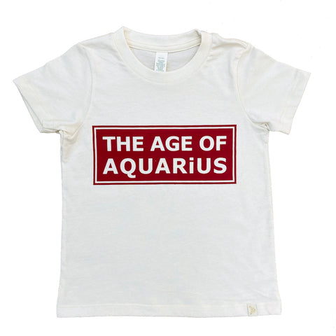 The Age of Aquarius  Crew Tee in Natural/Red