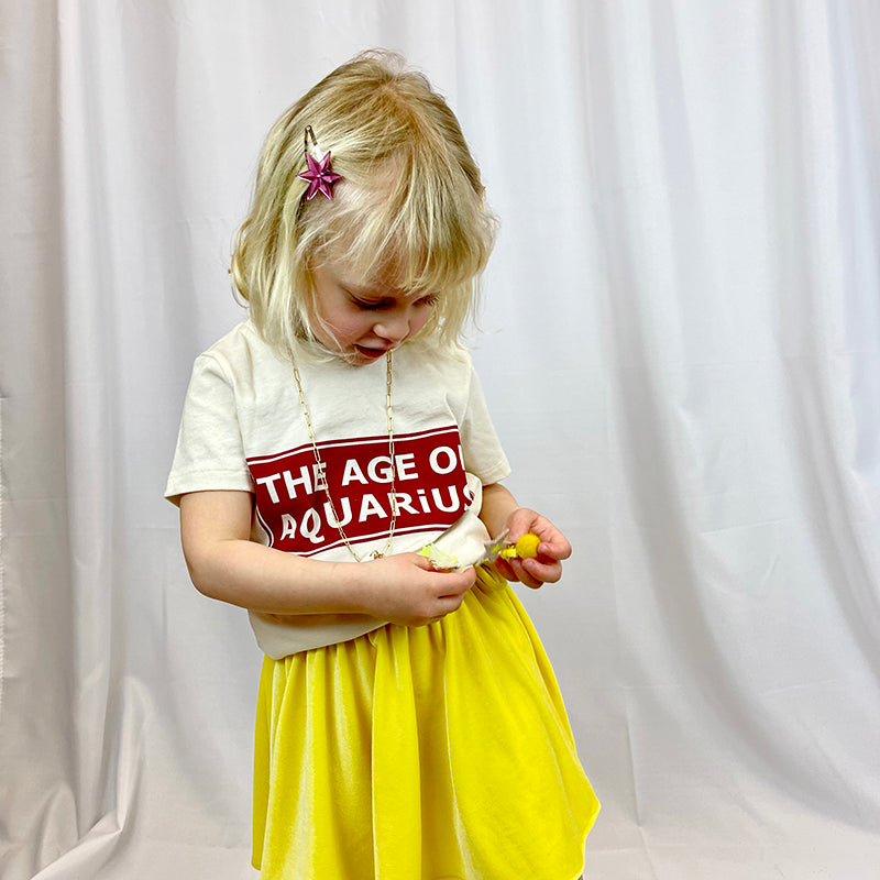 The Age of Aquarius  Crew Tee in Natural/Red