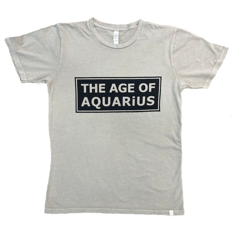 Unisex Pigment Dye Tee - The Age of Aquarius in Khaki