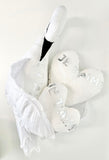 Heart Je t'aime Pillow in Silver