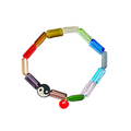Rainbow Yin Yang Bracelet with Neon Orange