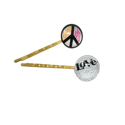 Love + Peace Hair pin (set of 2)