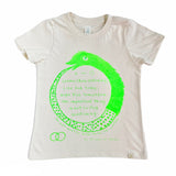 Learn, Live, Hope Crew Tee in Natural with Green Print