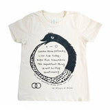 Learn, Live, Hope Crew Tee in natural in black print
