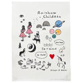 Rainbow Children Wall Art (Black with Hand Painted)