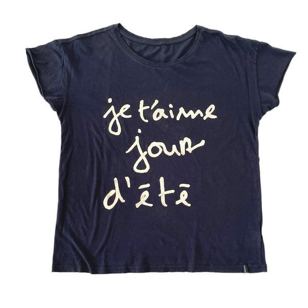 maison atsuaki - Je t'aime Tee in Black with Gold Foil Print