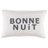 CUSHiON - LETTER - BONNE NUiT GRAY ON MiLKY WHiTE