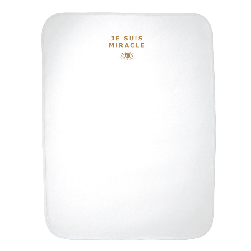 Je Suis Miracle Onesie & Blanket in White
