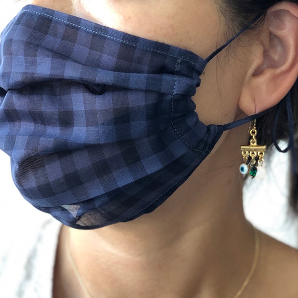 Cotton Face Mask - Gingham - Adult size