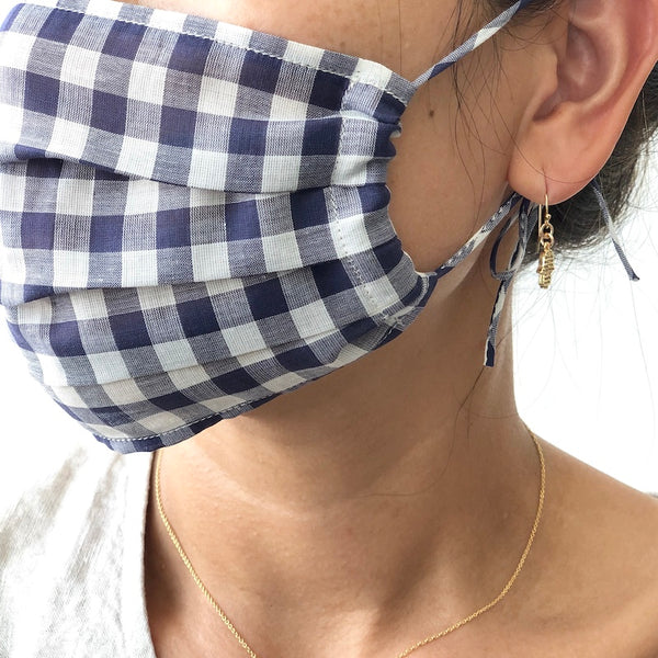 Cotton Face Mask - Gingham - Adult size