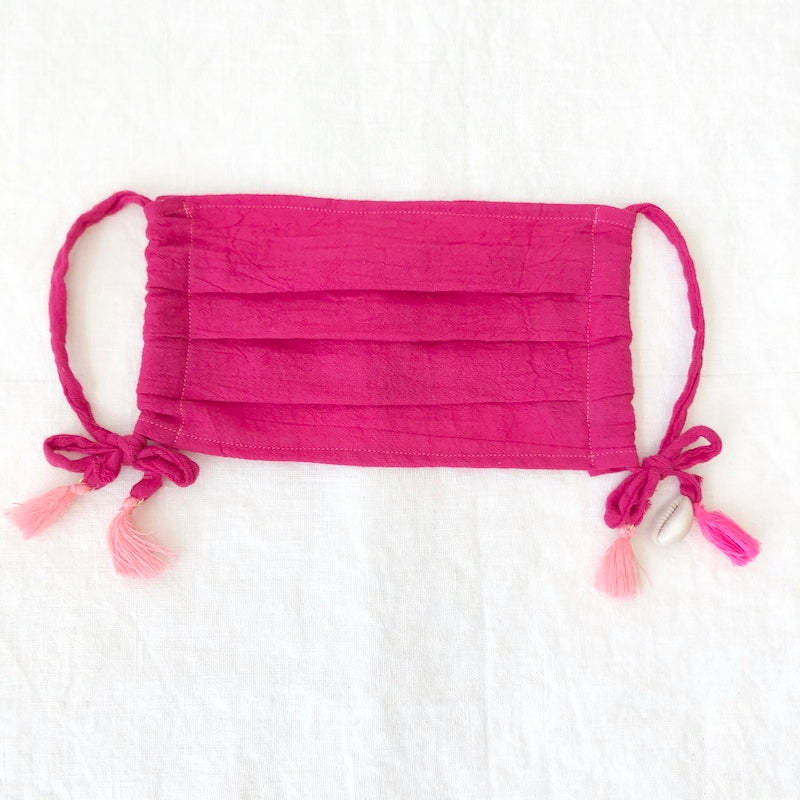 Cotton Gauze Face Mask - Charlotte in Fuchsia