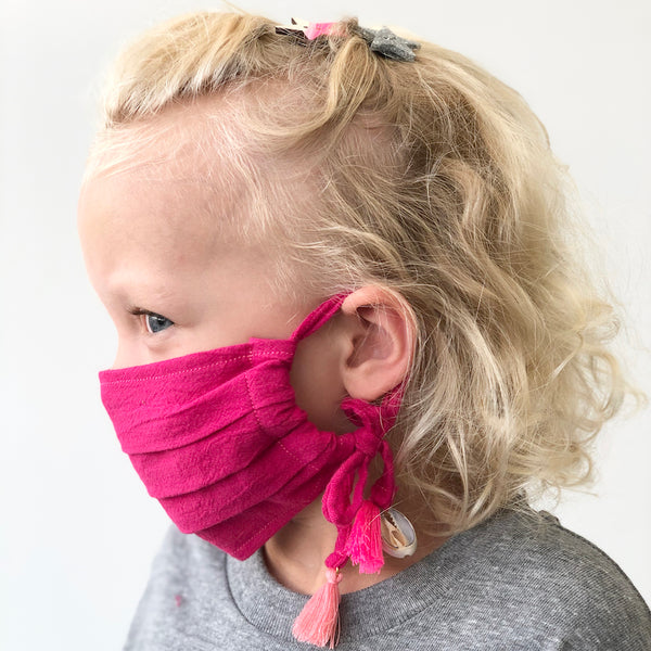 Cotton Gauze Face Mask - Charlotte in Fuchsia
