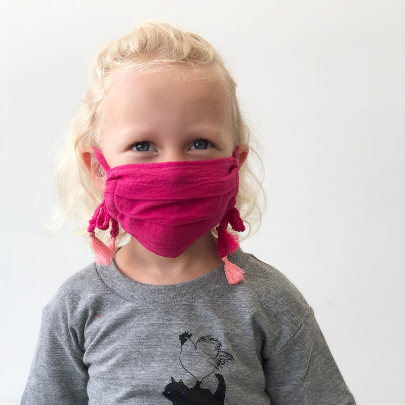 Cotton Gauze Face Mask - Charlotte in Fuchsia