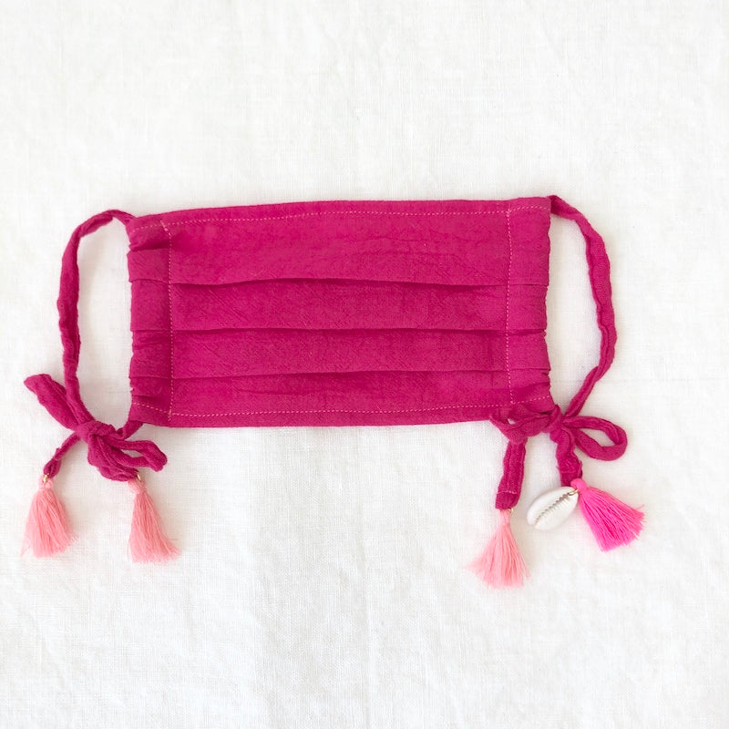 Cotton Gauze Face Mask - Charlotte in Fuchsia