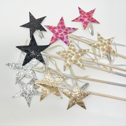 Glitter Star Magic Wand & Hair Pin Set