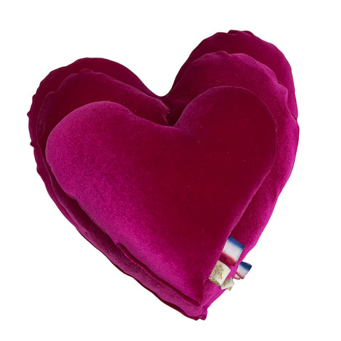 Le Heart Velvet Pillow - Magenta
