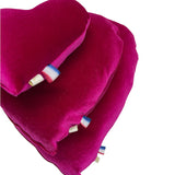 Le Heart Velvet Pillow - Magenta